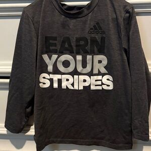 Adidas Kids Black and Gray Long Sleeve Tee